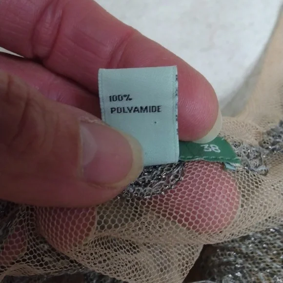 HOSS INTROPIA GORGEOUS SHEER TAN EMBELLISHED TOP - SIZE 38 OR SMALL - Picture 6 of 8